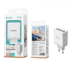 Cargador Viaje 4 Puertos QC 18W Blanco