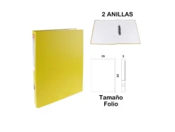 Carpeta Folio 2 Anillas Amarillo