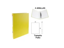 Carpeta Folio 4 Anillas Amarillo