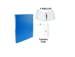 Carpeta Folio 4 Anillas Azul Claro