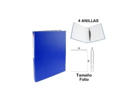 Carpeta Folio 4 Anillas Azul Oscuro