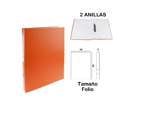 Carpeta Folio 2 Anillas Naranja