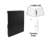 Carpeta Folio 4 Anillas Negro
