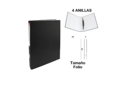 Carpeta Folio 4 Anillas Negro
