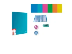 Carpeta 20 Fundas A4 Tapa Color