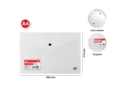 Carpeta Sobre C/Tarjetero A4 Transparente