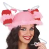 Casco Bebidas Rosa Con Plumas