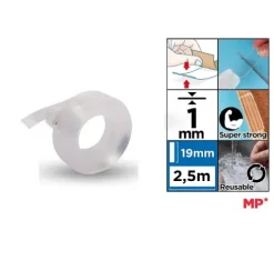 Cinta de Doble Cara Transparente 2.5m