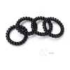 Coletero Goma Espiral Negro Brillo 4pcs