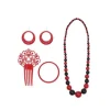 Conjunto Flamenca Topo 4pcs Rojo/Negro