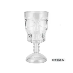 Copa Plástico Skull Transparente