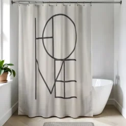 Cortina de Ducha PET – Minimalist Beige