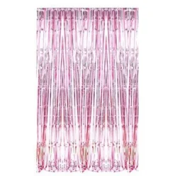 Cortina de Flecos Metalizada Rosa