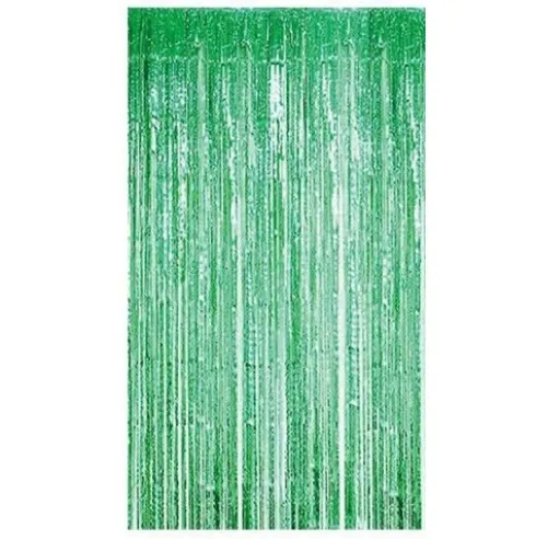 Cortina de Flecos Metalizada Verde