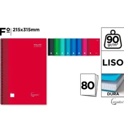 Cuaderno Espiral Fº 80H 90g/m² Liso
