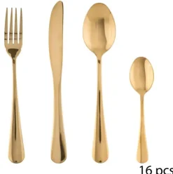 Cubertería Inox Gold 16PCS
