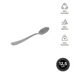 Cucharita Alta Calidad Reutilizable Plata 12,5CM