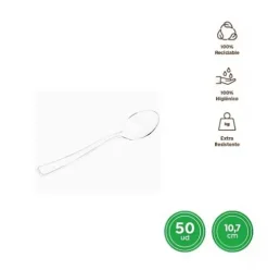 Cucharita Mini Reutilizable Transparente 10,7CM