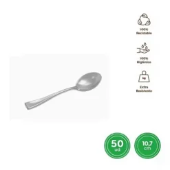 Cucharita Mini Reutilizable Plata 10,7CM
