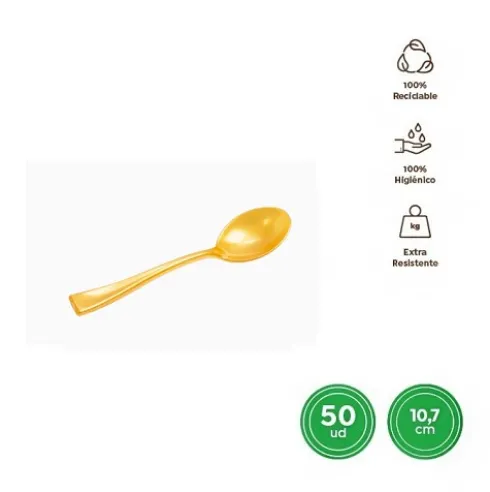 Cucharita Mini Reutilizable Oro 10,7CM