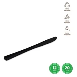 Cuchillo Alta Calidad Reutilizable Negro 20CM