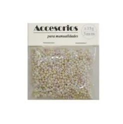 Cuentas Cristal 3MM 35G Blanco/Beige