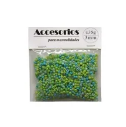 Cuentas Cristal 3MM 35G Verde/Verde Claro