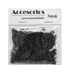 Cuentas Cristal Negro 3MM 30G