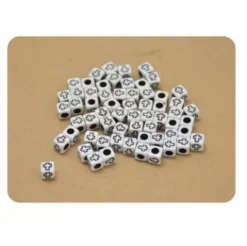 Cuentas De Cruz Blanco 6X8MM