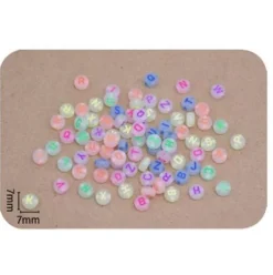 Cuentas De Letras Colores 7X7MM