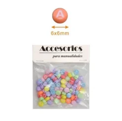 Cuentas De Letras Colores 6X6MM