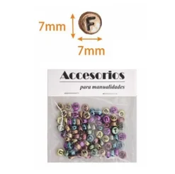 Cuentas De Letras Colores 7X7MM
