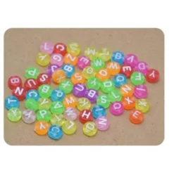 Cuentas De Letras Multicolor 4X7MM