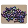 Cuentas De Letras Negro 6X6MM
