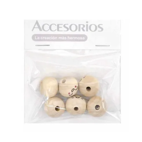 Cuentas De Madera Carita 20MM