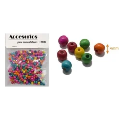 Cuentas De Madera Multicolor 4MM