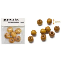 Cuentas De Madera Pardo 20MM