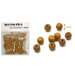 Cuentas De Madera Pardo 5MM