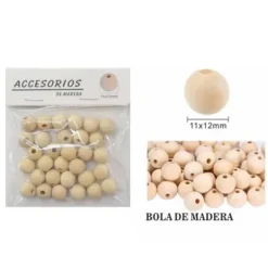 Cuentas De Madera 11X12MM