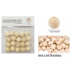 Cuentas De Madera 13X14MM