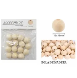 Cuentas De Madera 15X16MM