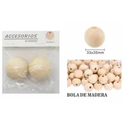 Cuentas De Madera 33X35MM