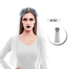 Diadema Flor Con Velo Gris