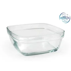 Ensaladera Vidrio Apilable Cuadrada 14cm