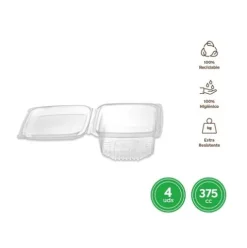 Envase Tapa Reutilizable Transparente 375CC