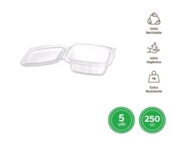 Envase Tapa Reutilizable Transparente 250CC