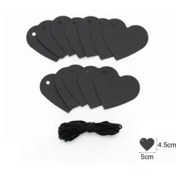 Etiqueta de Corazones Negro 12pcs