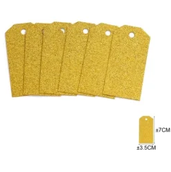 Etiqueta Purpurina Dorado 6pcs