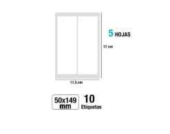 Etiquetas Blancas 50X149MM 10U
