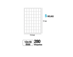 Etiquetas Blancas 12x18MM 280U